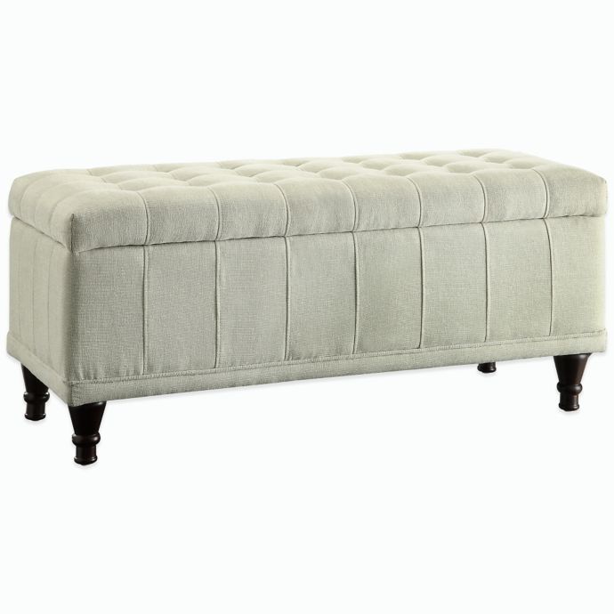 Verona Home Ameila Storage Bench In Oatmeal Linen