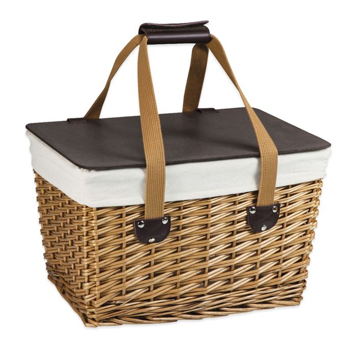 Picnic Time® Canasta Picnic Basket in Natural Finish | Bed ...