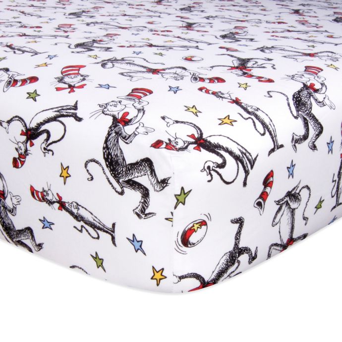 Trend Lab Dr Seuss Cat In The Hat Print Fitted Crib Sheet