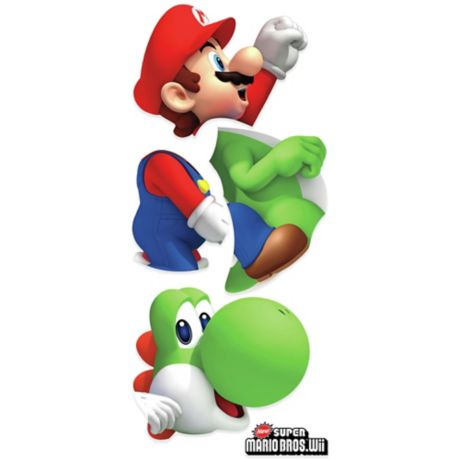 York Wallcoverings Yoshi Mario Peel And Stick Giant Wall Decal Bed Bath Beyond - paper mario paper mario 2 decal roblox