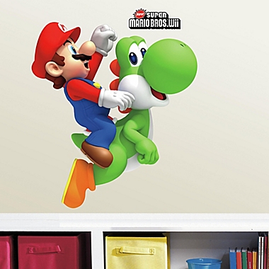 York Wallcoverings Yoshi/Mario Peel and Stick Giant Wall Decal. View a larger version of this product image.