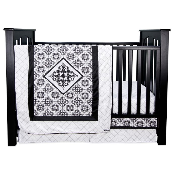 Trend Lab Versailles 3 Piece Crib Bedding Set In Black White