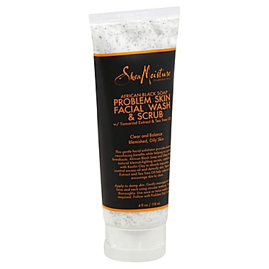 SheaMoisture&reg; 4 oz. African Black Soap Problem Skin Facial Wash and Scrub. View a larger version of this product image.