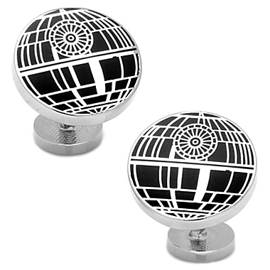 Star Wars&trade; Silver-Plated Recessed Matte Death Star Cufflinks. View a larger version of this product image.