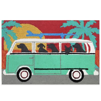Trans-Ocean Beach Trip Accent Rug in Turquoise