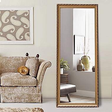 Retro Floor-Length Freestanding Mirror in Gold. View a larger version of this product image.