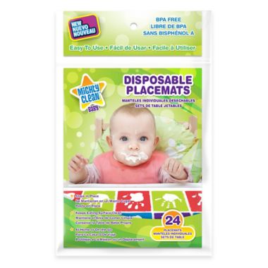 Mighty Clean Baby&trade; 24-Pack Disposable Placemats. View a larger version of this product image.