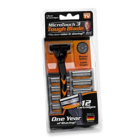 MicroTouch Tough Blade Razor with 12 Cartridges | Bed Bath & Beyond