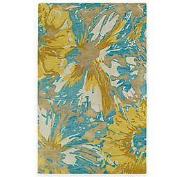 Kaleen Brushstrokes Floral 8-Foot x 11-Foot Area Rug in Gold