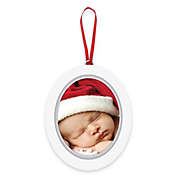 Pearhead &quot;Baby&#39;s 1st Christmas&quot; 2-Sided Babyprints and Photo Ornament in White