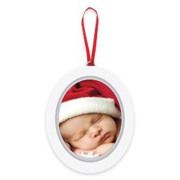 Pearhead "Baby's 1st Christmas" 2-Sided Babyprints and Photo Ornament in White