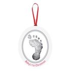 Alternate image 1 for Pearhead &quot;Baby&#39;s 1st Christmas&quot; 2-Sided Babyprints and Photo Ornament in White
