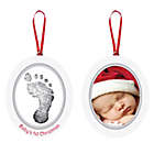 Alternate image 2 for Pearhead &quot;Baby&#39;s 1st Christmas&quot; 2-Sided Babyprints and Photo Ornament in White