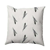 E by Design Feather Stripe Square Throw Pillow in Black