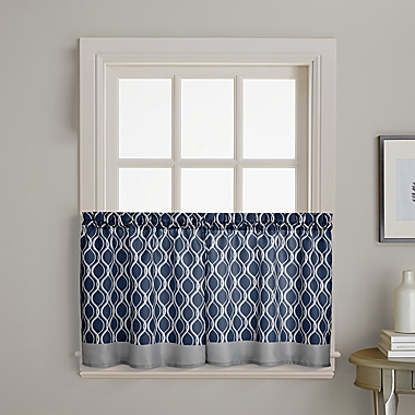 Morocco 2-Pack 36-Inch Window Curtain Tiers in Navy. View a larger version of this product image.