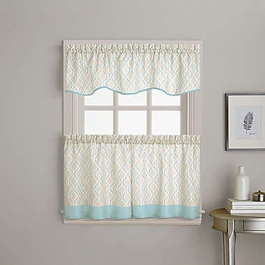 Morocco 2-Pack 36-Inch Window Curtain Tiers in Aqua. View a larger version of this product image.