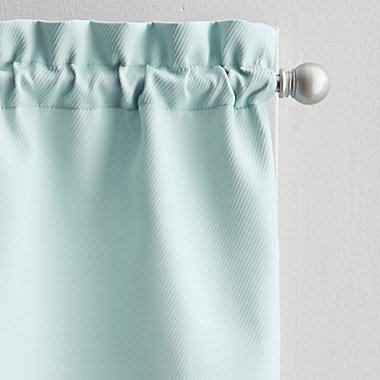 Solid Twill 36-Inch Window Tier and Valance Curtain Set in Aqua. View a larger version of this product image.