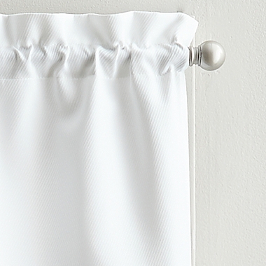 Solid Twill 36-Inch Window Tier and Valance Curtain Set in White. View a larger version of this product image.