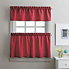 Alternate image 0 for Solid Twill 36-Inch Window Tier and Valance Curtain Set in Red