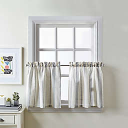 McKenzie 2-Pack 36-Inch Striped Kitchen Window Curtain Tier Pair in Grey