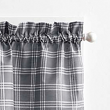 Lodge Plaid 36-Inch Kitchen Window Curtain Tier Set in Grey. View a larger version of this product image.