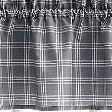 Lodge Plaid 36-Inch Kitchen Window Curtain Tier Set in Grey. View a larger version of this product image.