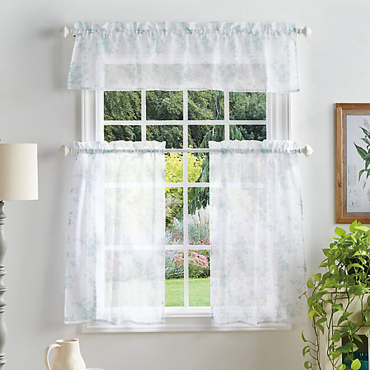 Window Curtain Tiers And Valance, 36 Length Sheer Curtains