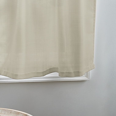 Martha Stewart Bedford 36-Inch Window Curtain Tier Pair and Valance in Linen. View a larger version of this product image.