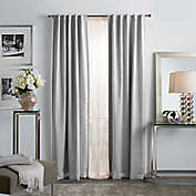 Martha Stewart Park Avenue 95-Inch Backtab Room Darkening Curtain Panels in Silver (Set of 2)