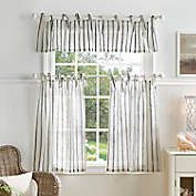 Martha Stewart Laguna Stripe 36-Inch Kitchen Window Curtain Tier Pair &amp; Valance Set in Navy