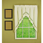 Today&#39;s Curtain&reg; Hellina Tapework 2-Pack 38-Inch Kitchen Window Swag Valances in Ecru