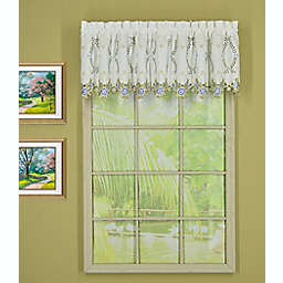 Today's Curtain Verona Tailored Window Valance in White/Blue
