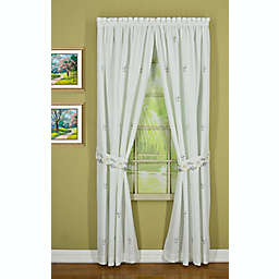 Today's Curtain Verona 2-Pack 84-Inch Light Filtering Window Curtain Panels in White/Blue