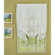 Today&#39;s Curtain Verona 50-Inch x 63-Inch Tie-Up Shade in White/Blue (Single)