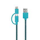 Alternate image 1 for MyTech 6-Foot Multicolor Braided Nylon Micro USB &amp; Lightning Cable