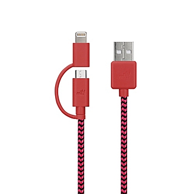 MyTech 6-Foot Multicolor Braided Nylon Micro USB &amp; Lightning Cable. View a larger version of this product image.