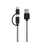 Alternate image 0 for MyTech 6-Foot Multicolor Braided Nylon Micro USB &amp; Lightning Cable