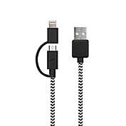 MyTech 6-Foot Multicolor Braided Nylon Micro USB &amp; Lightning Cable