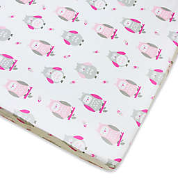 Wendy Bellissimo™ Mix & Match Owl Fitted Crib Sheet in Grey/Pink