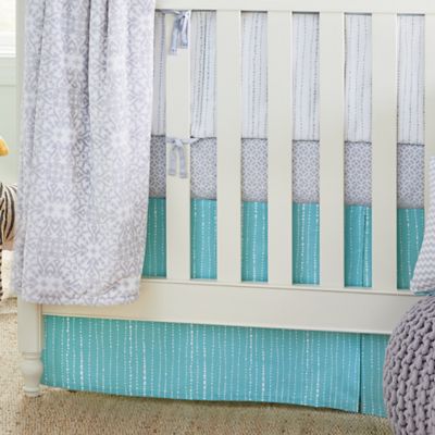 Wendy Bellissimo&trade; Mix & Match Dotted Stripe Crib Skirt in Teal