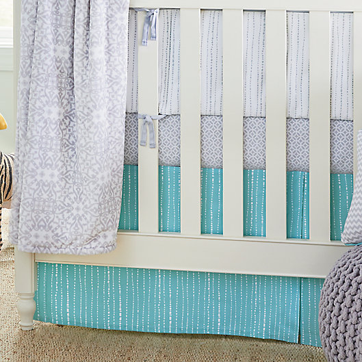 Alternate image 1 for Wendy Bellissimo™ Mix & Match Dotted Stripe Crib Skirt in Teal