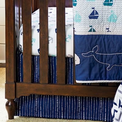 navy crib skirt