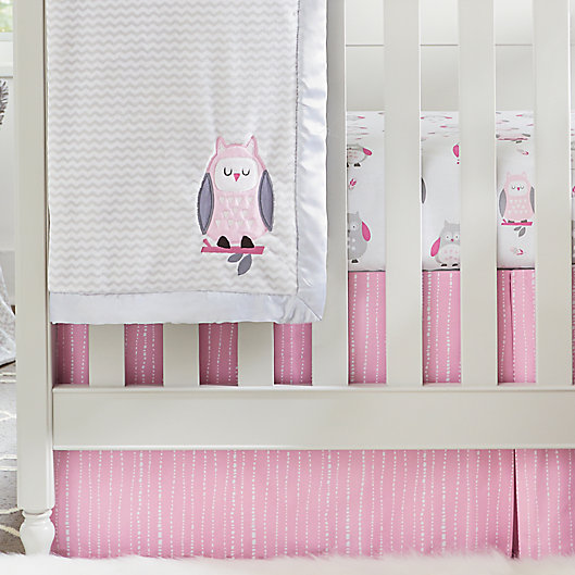 Alternate image 1 for Wendy Bellissimo™ Mix & Match Dotted Stripe Crib Skirt in Pink