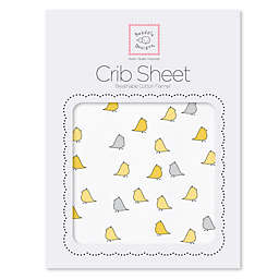 SwaddleDesigns® Little Chickies Flannel Fitted Crib Sheet in Yellow