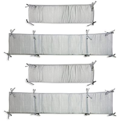 gray crib bumper