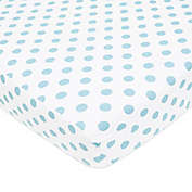 TL Care&reg; Cotton Percale Polka Dot Fitted Crib Sheet in Blue