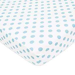TL Care® Cotton Percale Polka Dot Fitted Crib Sheet in Blue