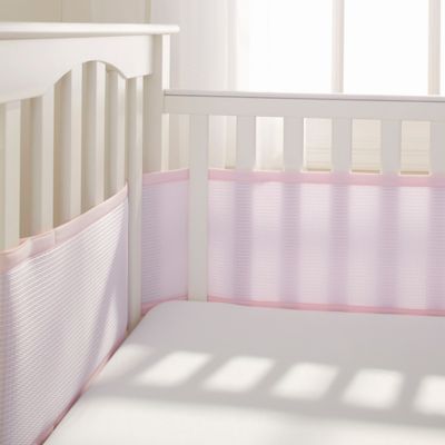 pink mesh crib bumper