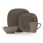 Alternate image 0 for Mikasa&reg; Swirl Square 4-Piece Place Setting in Mocha