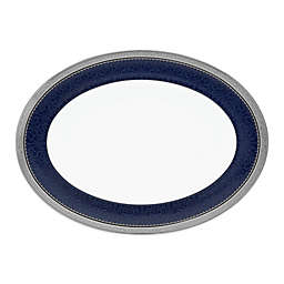 Noritake® Odessa Cobalt 12-Inch Oval Platter in Platinum